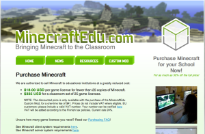 Screenshot from the Minecraft EDU website